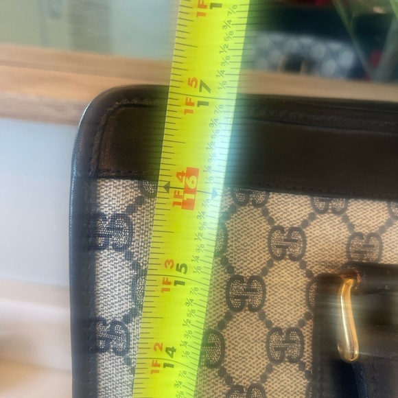 GUGGI MONOGRAM GG LARGE SHOPPER TOTE! Navy red! STUNNING!!!! - Picture 6 of 14